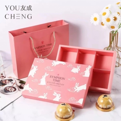 豆塔 、蛋黃酥、小點心皆適用-粉色玉兔